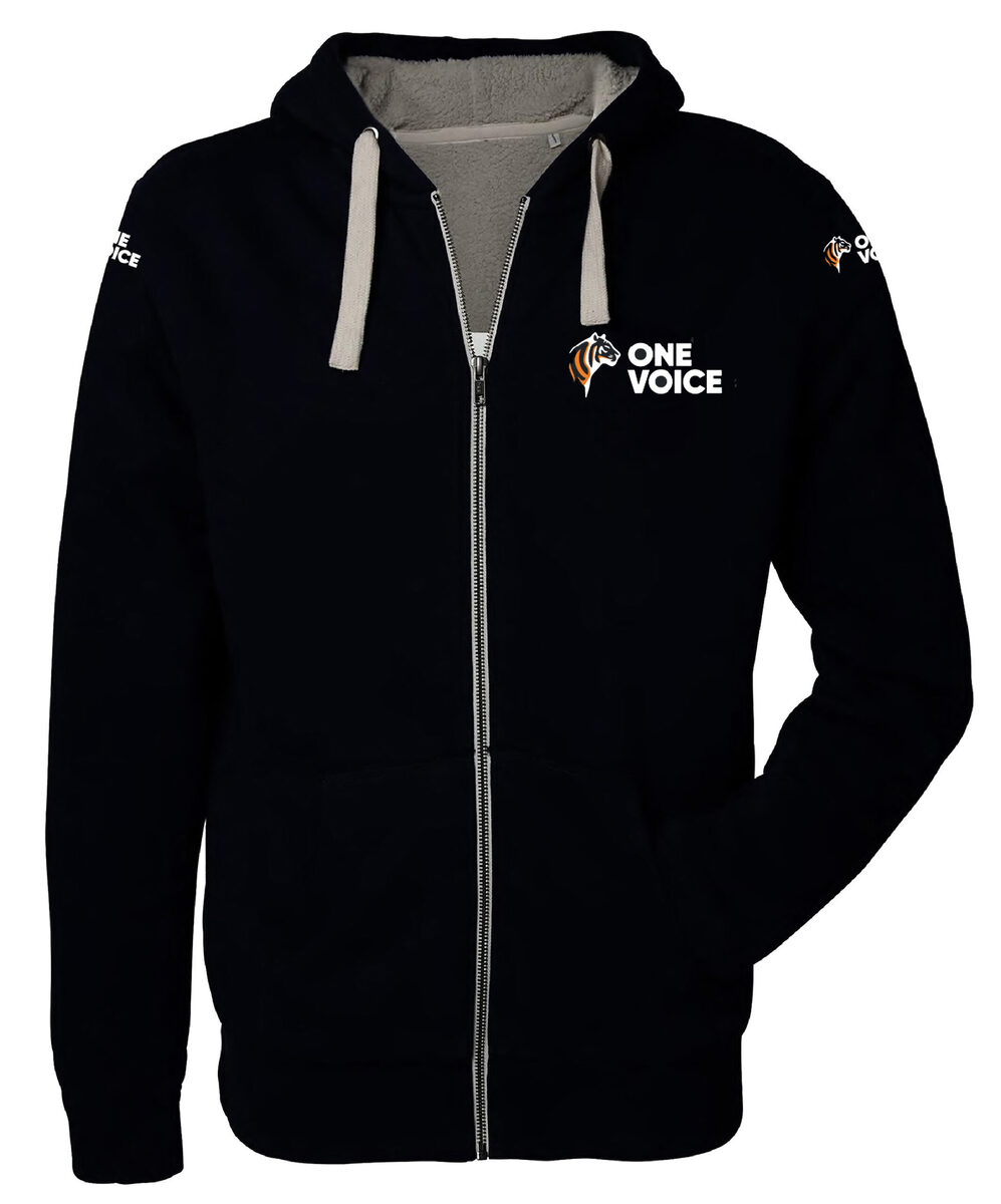 Sherpa Zip-up Hoodie big logo - Unisex