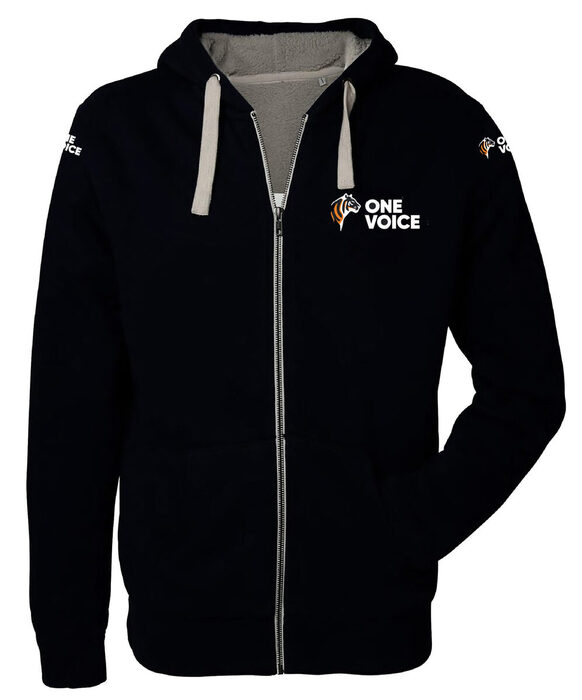 Sherpa Zip-up Hoodie big logo - Unisex