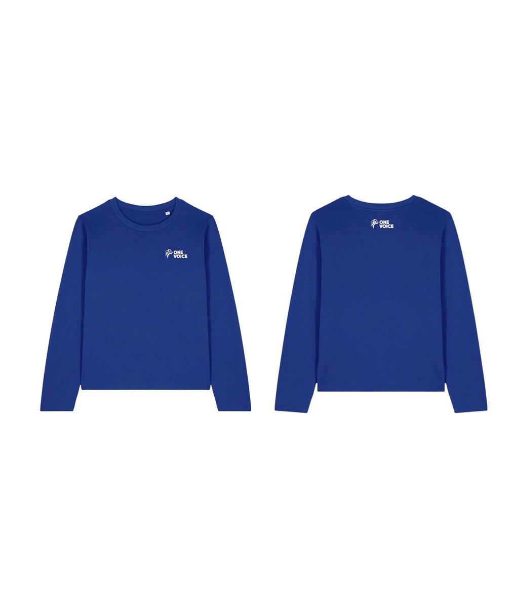 T-shirt manches longues bleu - Femme