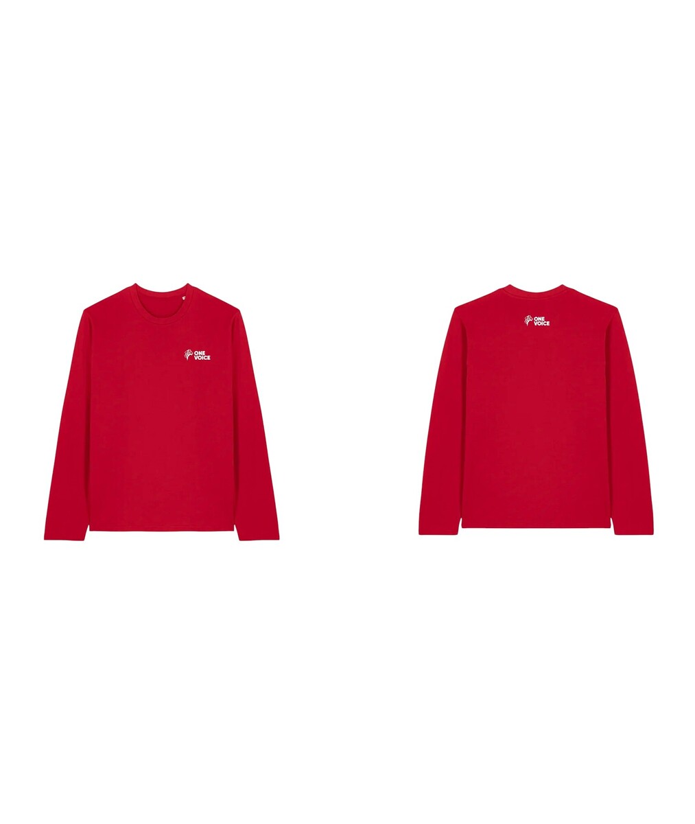 T-shirt manches longues rouge unisexe